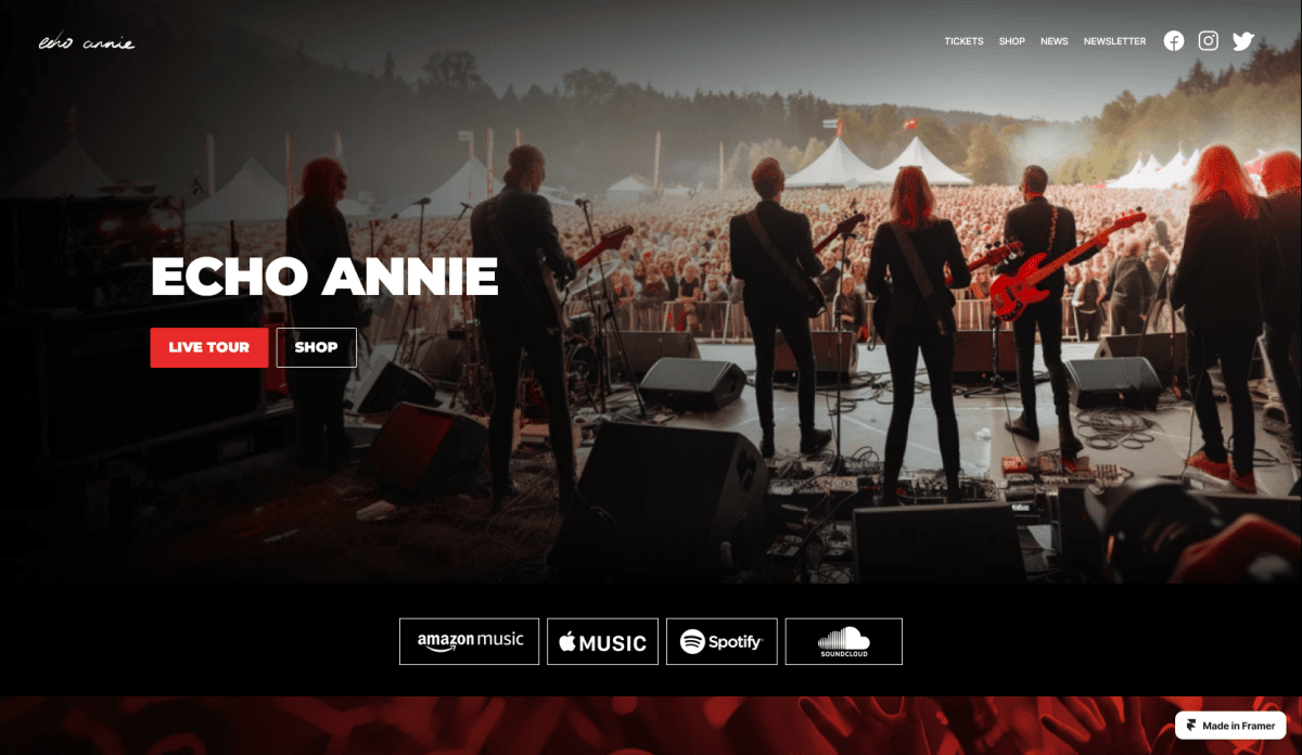 Band- bzw. Künstlerseite.